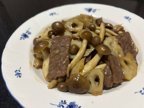 ご飯がすすむ!お肉 & 蓮根、しめじ